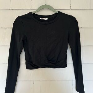 Zara Black Long Sleeve Crop Top